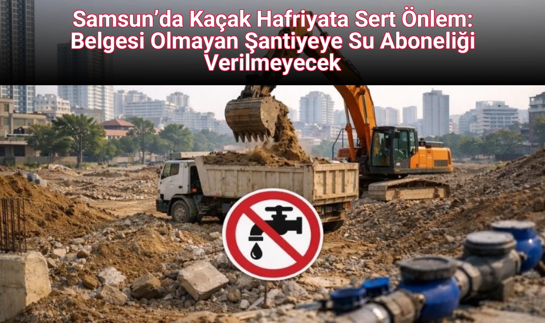 Samsun’da Kaçak Hafriyata Sert Önlem: Belgesi Olmayan Şantiyeye Su Aboneliği Verilmeyecek